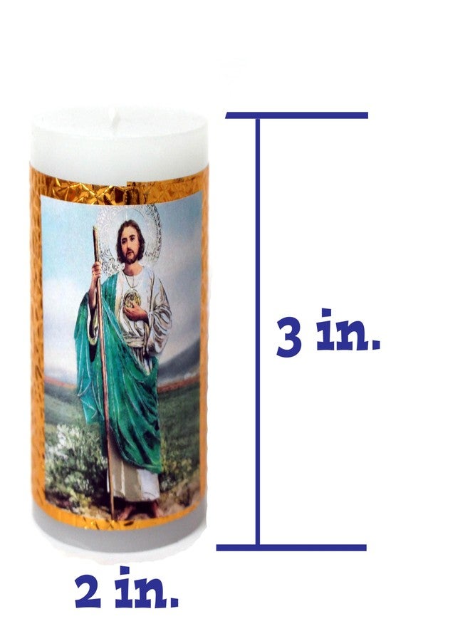 Ooki 6pcs San Jude Saint Judas St. Tadeo Joseph Gold Baptism Candle Cirio Vela for Party Favors Candles Vela repujadas Mi Bautizo Primera Comunion Confirmation DIY Gift - Image 2